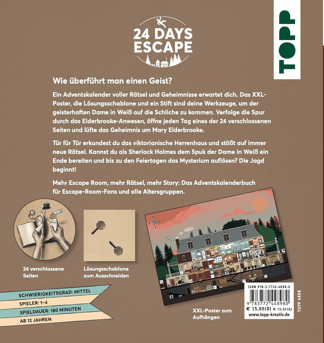 24 DAYS ESCAPE – Der Escape Room Adventskalender: Sherlock Holmes und die Dame in Weiss: 24 verschlo