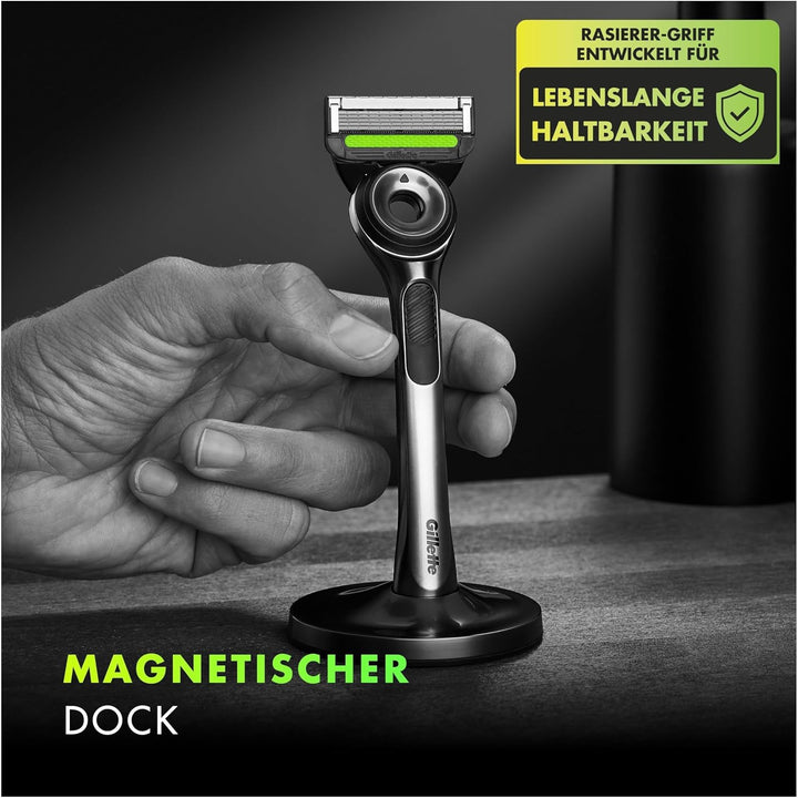 Gillette Labs Nassrasierer Herren, Rasierer mit Reinigungs-Element + 5 Ersatzklingen, Geschenk für M