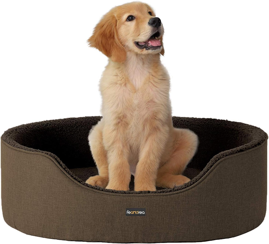 Feandrea Hundebett, Hundekorb, Wendekissen, 83 x 63 x 27 cm, braun PGW032K01 Braun L 83 x B 63 x H 2