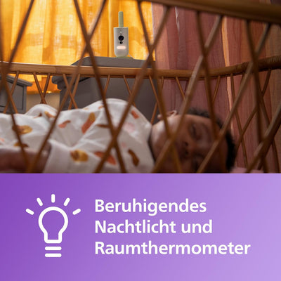 Philips Avent Connected Babykamera mit App, private und sichere Verschlüsselung, Audio, 2-facher Zoo