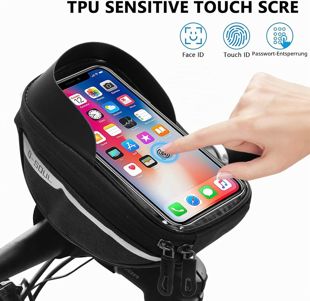 Fahrrad Rahmentasche Handytasche mit 3D-Sonnenblende/TPU Touchscreen