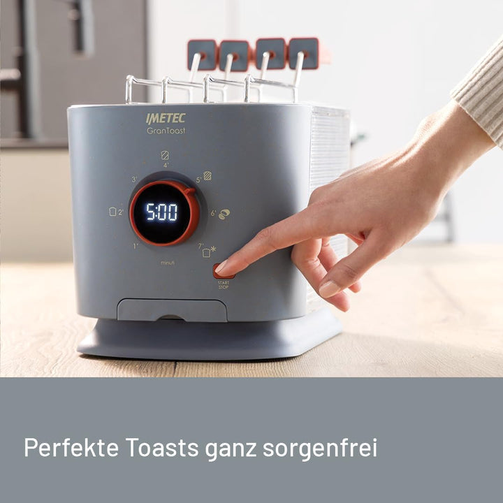 Imetec Grantoast - Toaster 2 XL-Scheiben mit zu öffnenden Zangen für gefüllte Toasts - 7 Bräunungsst