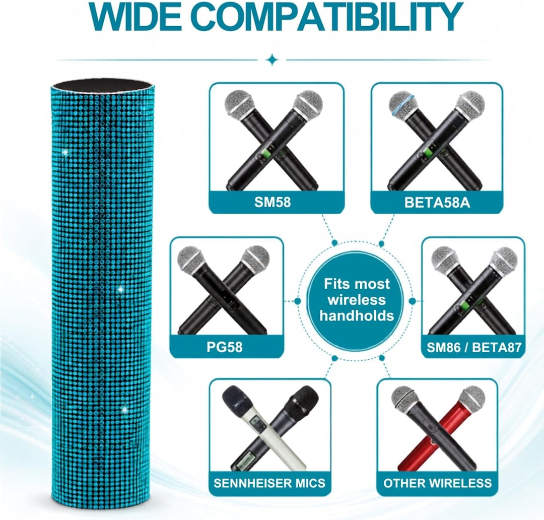 Mikrofonabdeckung für Shuer Wireless Microphone SM58, Beta58 Series Dekorative Cyan Sleeve Ersatz, B