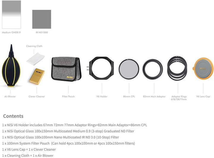 NiSi 100mm System V6 Filter Holder Kit Third Generation (Starter Kit), Starter Kit