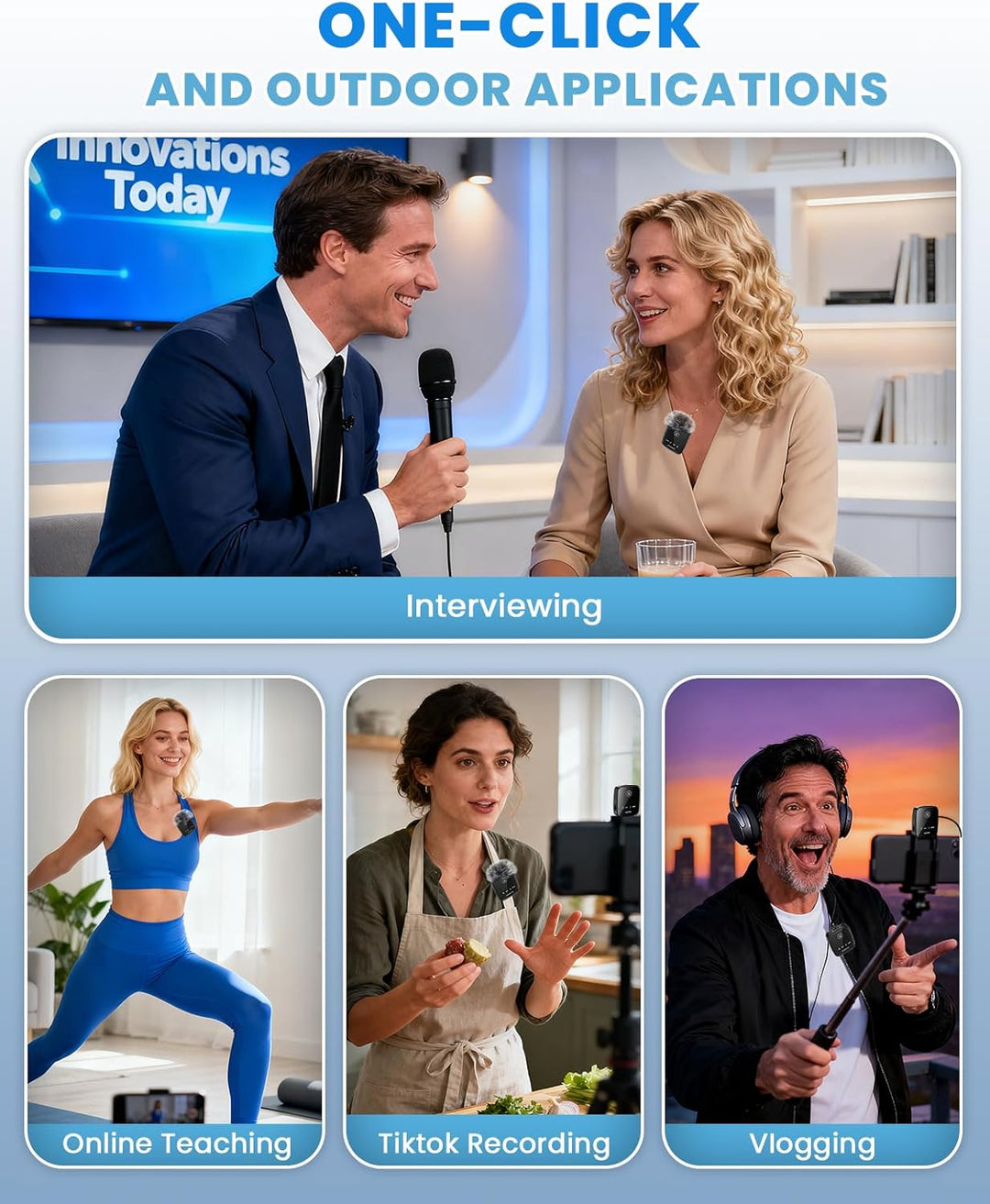 lavalier mikrofon Wireless mit Aufbewahrungsbox, kabelloses Mikrofon für iPhone/Typ-C/Kamera/Laptop,