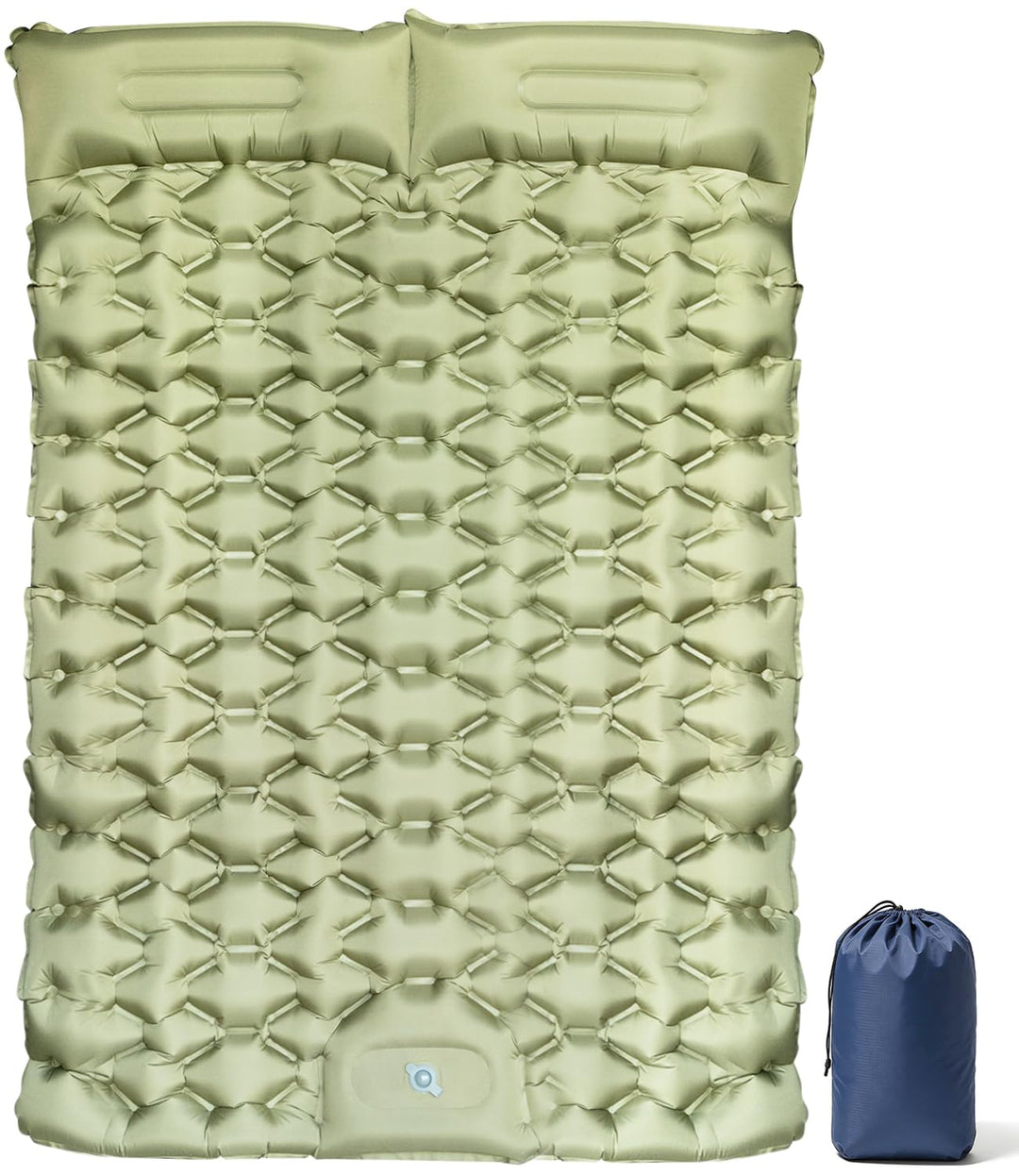 Doppel Isomatte für 2 Personen Outdoor Luftmatratze 195x134cm Breit,10cm Dicke Fussbetätigte Aufblas