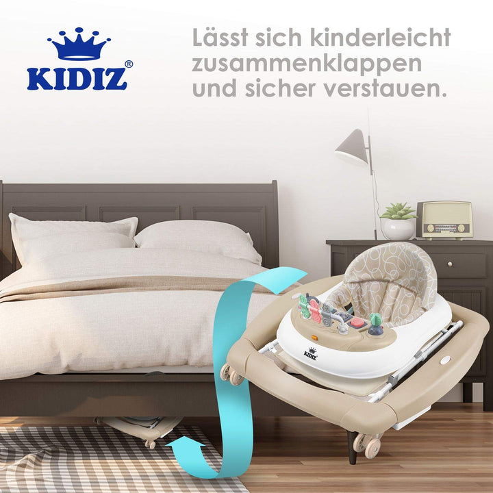 KIDIZ® 4in1 Lauflernhilfe Babywalker Spiel- und Lauflernwagen Gehfrei Schaukelfunktion Babywippe mit