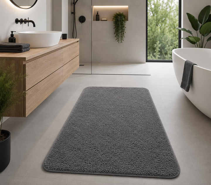 Brandsseller Badematte 70x120 cm Badvorleger Badteppich Badezimmerteppich Duschvorleger Grau
