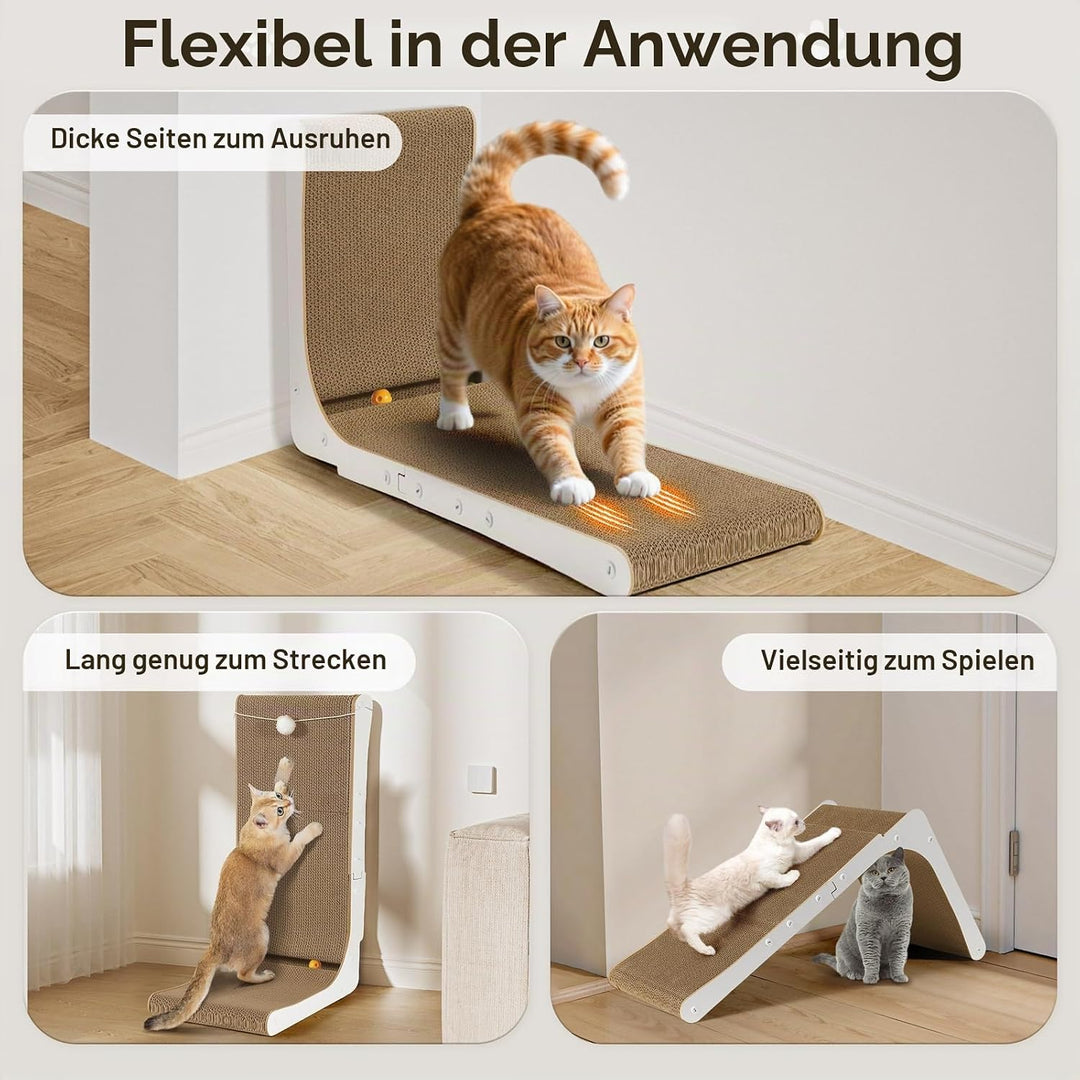 Gimars Hohe 47cm L förmige Kratzbrett Katze mit Ball, Vertikaler kratzpappe für Katzen, Langlebiges