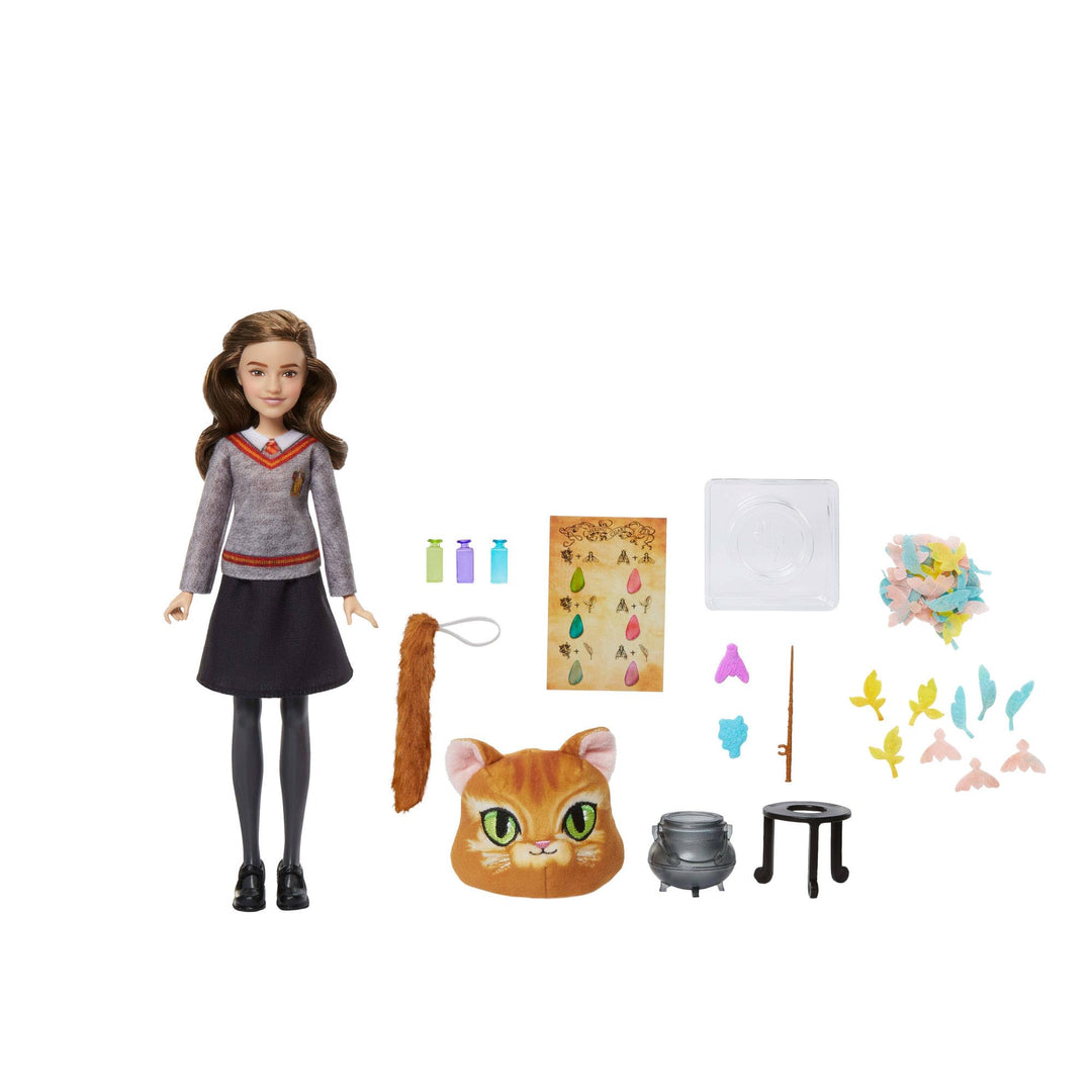 Mattel Harry Potter-Spielzeug, Spielset mit Vielsaft-Trank Hermine Granger-Puppe, typisches Hogwarts