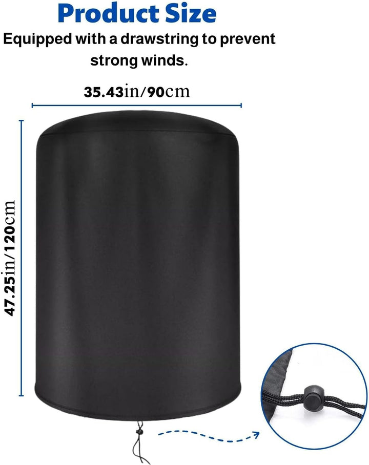 Grill Abdeckhaube, Grillabdeckung aus Polyester, gross, Ø90×120 cm, Hochleistungs-Grillabdeckung, wa