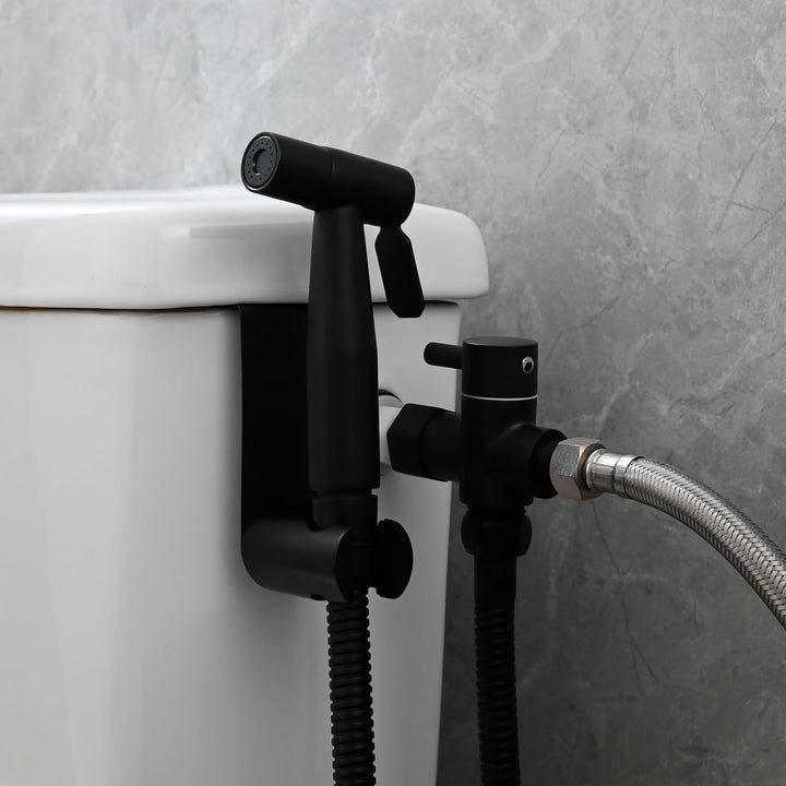 Tecmolog Bidet Sprayer Set Edelstahl Bidet Handbrause mit 3-Wege Umschaltventil 3/8"-12/17 und Dusch