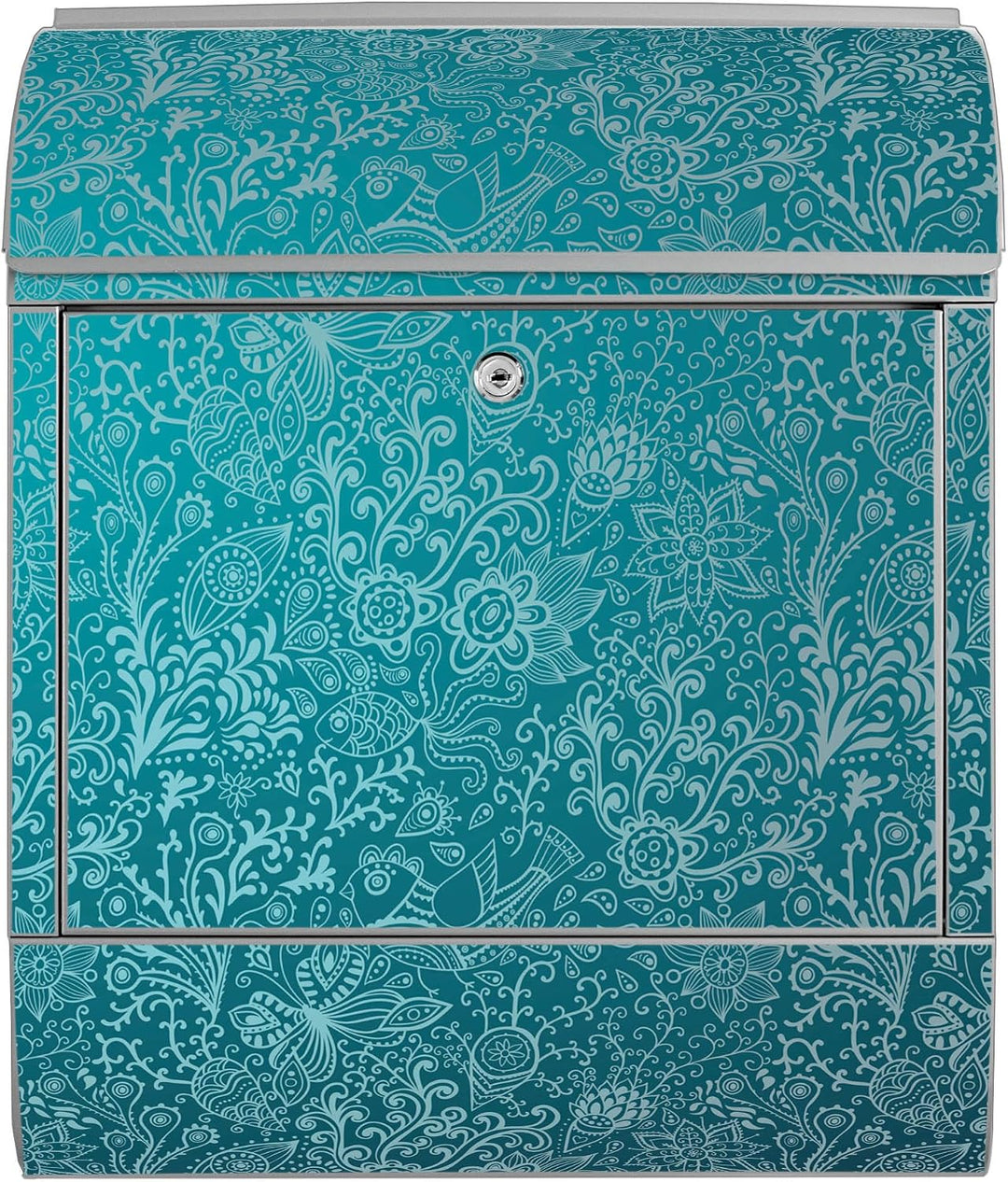 banjado® Design Briefkasten mit Motiv Mandala Landschaft 39x47x14cm &amp; 2 Schlüssel - Briefkasten Stah