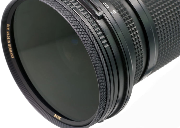 B+W Polarisationsfiter Zirkular - S03 Basic Line - 77 mm, MRC 16x, Grip-Drehring, für Weitwinkel- bi