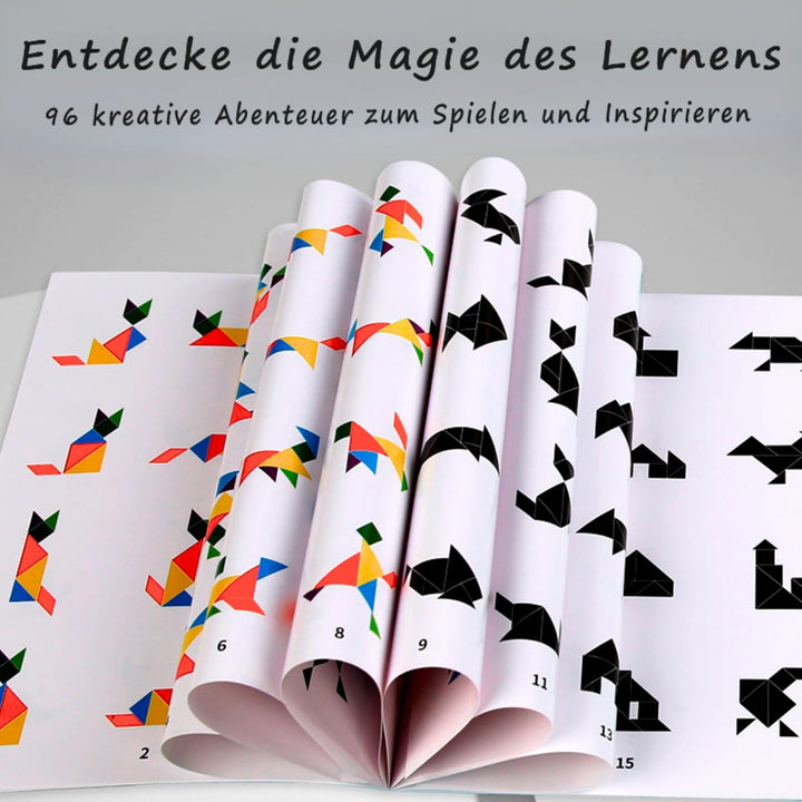 Tangram magnetisch für Kinder ab 3 Jahren – Montessori IQ Spiele & Lernspielzeug im Buchformat – Bes