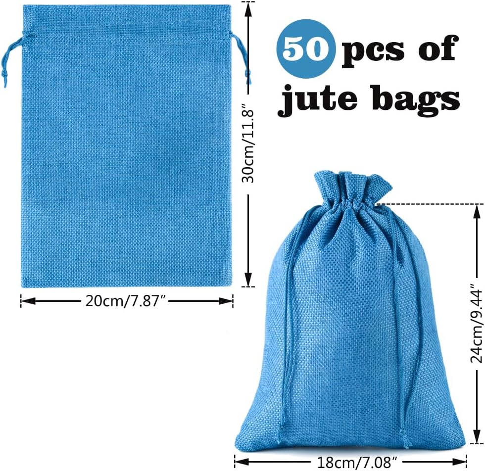 YFZYT 50 Stück Jutesäckchen 20x30cm Geschenkbeutel, Kleine Säckchen zum Befüllen, Mehrweg Stoffsäckc