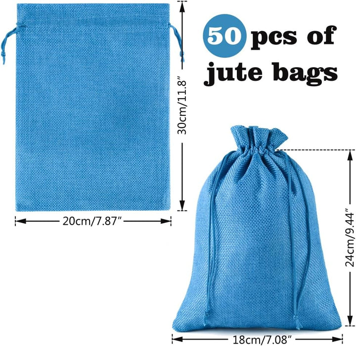 YFZYT 50 Stück Jutesäckchen 20x30cm Geschenkbeutel, Kleine Säckchen zum Befüllen, Mehrweg Stoffsäckc