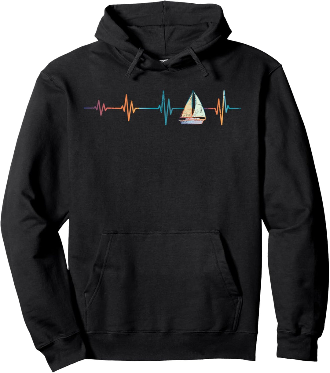 Segler Skipper Schiff Retro Segelboot Herzschlag Segeln Pullover Hoodie