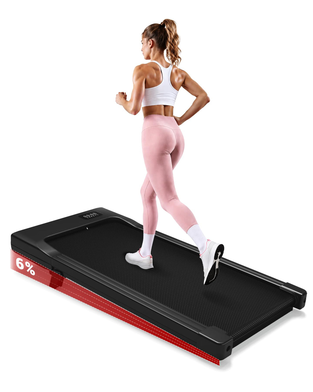 Superun Walking Pad mit Steigung 6%, Laufband für Zuhause mit App und Fernbedienung max 6km/h und 12