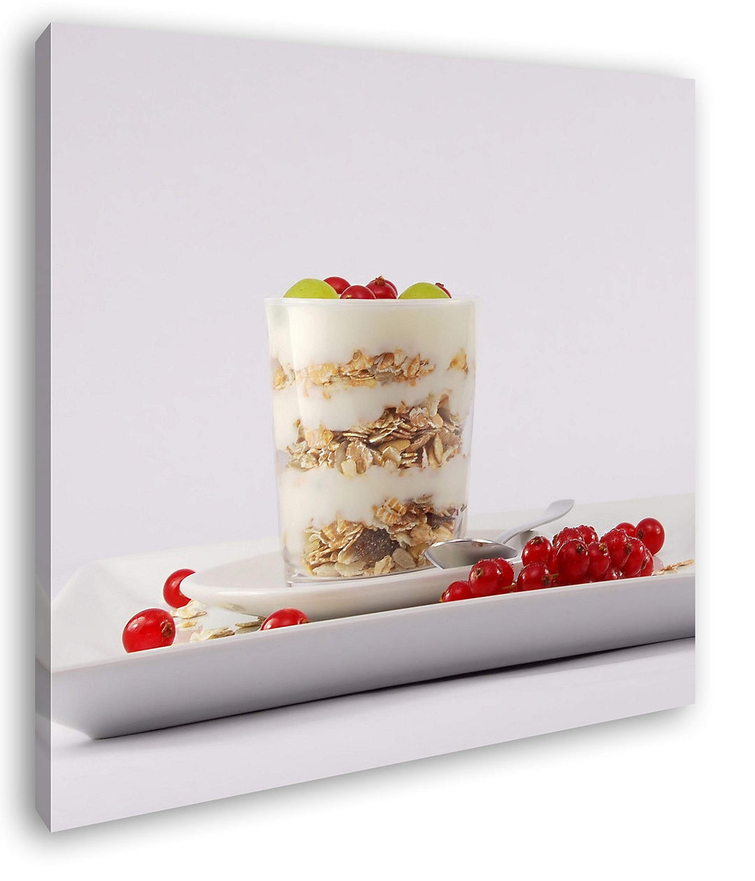 deyoli gesundes Müsli Frühstück im Format: 60x60 als Leinwandbild, Motiv fertig gerahmt auf Echtholz