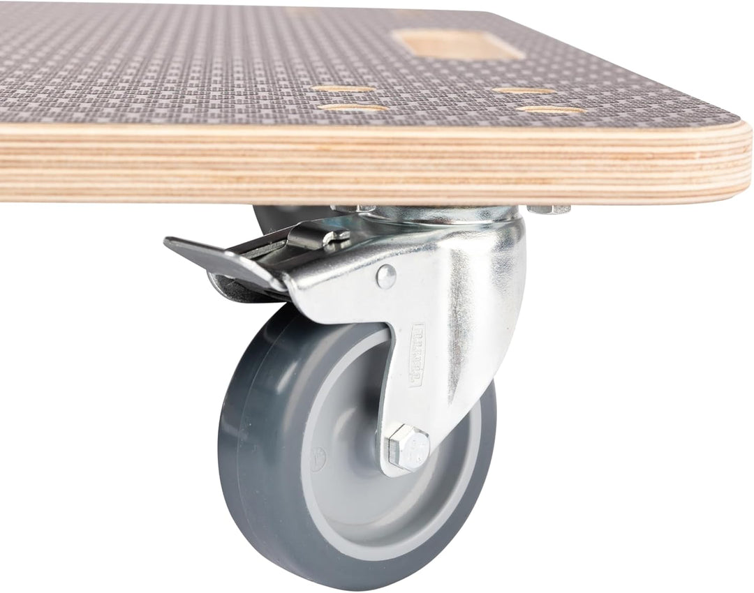 PUSHUPER Möbelroller – Robuster Transportroller aus Sperrholz, 200kg (Dunkel 200kg 2-Bremsen, 60 x 5