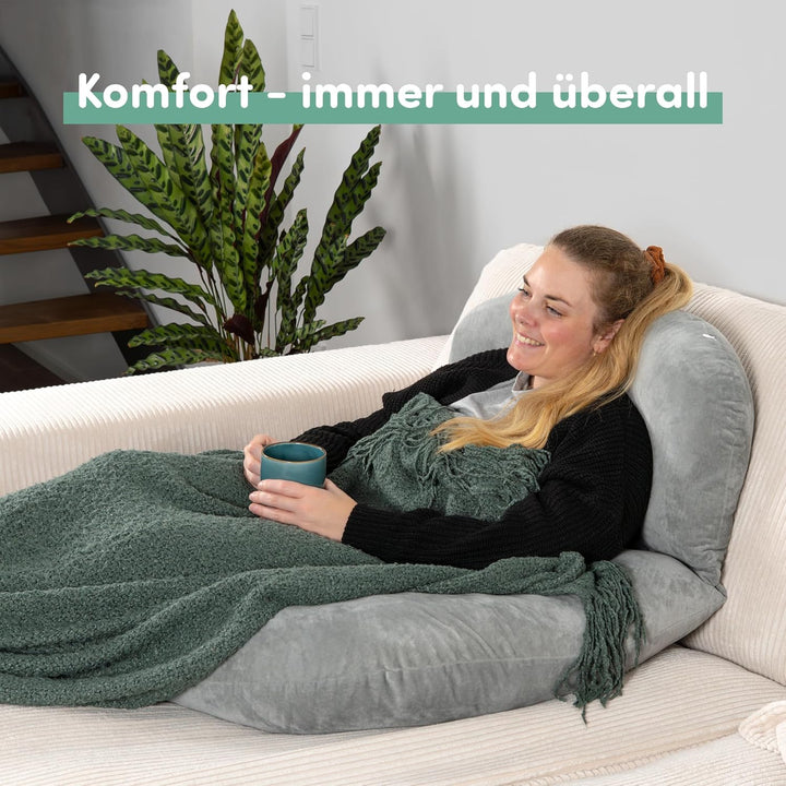 hugnaps Lesekissen für Bett und Sofa - Rückenkissen - Komfortkissen Erwachsene - Reading Pillow - Zw