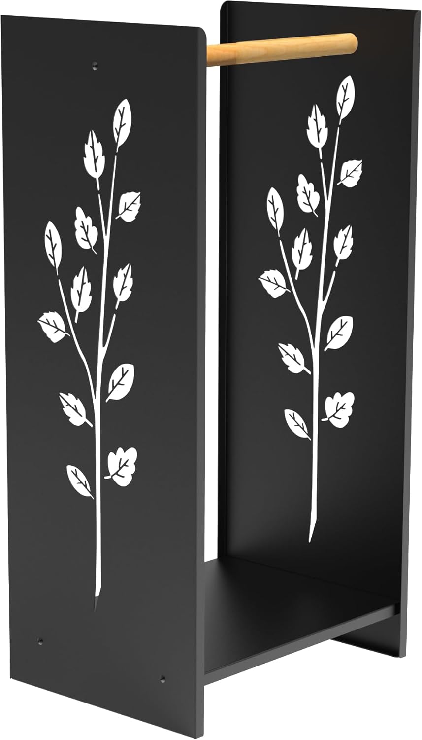 tuning-art KR08 Kaminholzregal Brennholzregal Kaminholzständer Innen Aussen Pulverbeschichtet Baum M