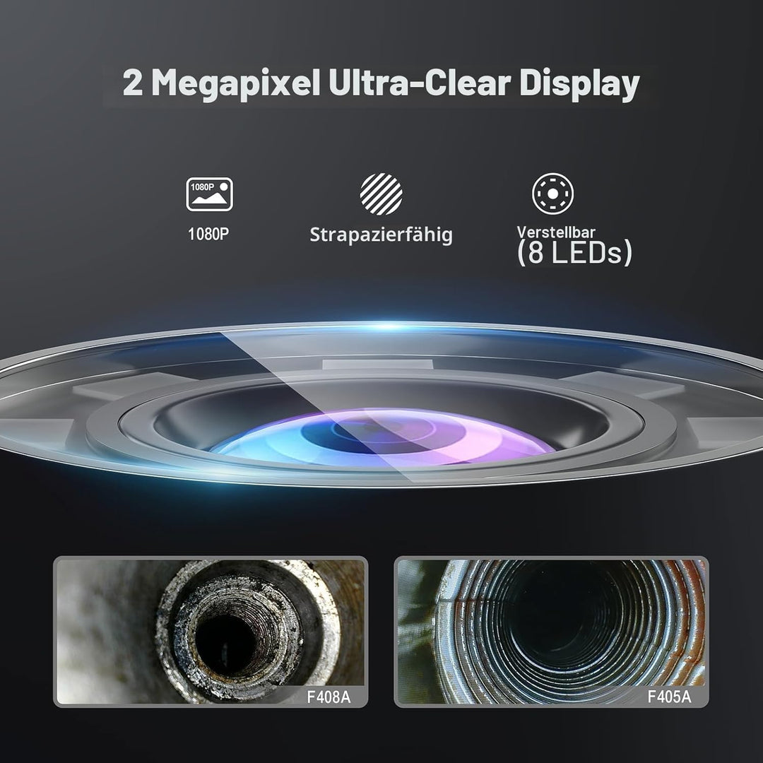 Ralcam Endoskopkamera mit Licht Camera - Inspektionskamera 8.5mm HD1080P Industrial Endoscope mit 6