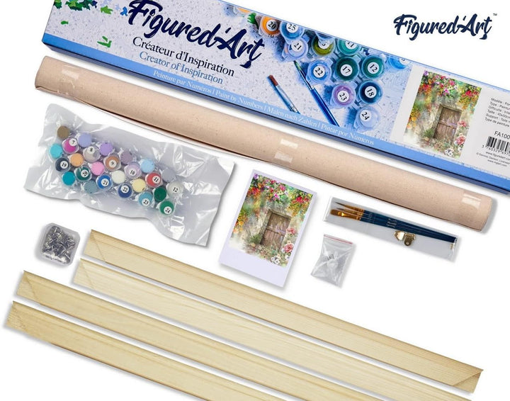 Figured'Art Malen Nach Zahlen Erwachsene Mit Rahmen Tor der Höhle - Paint by Numbers Basteln DIY Bas