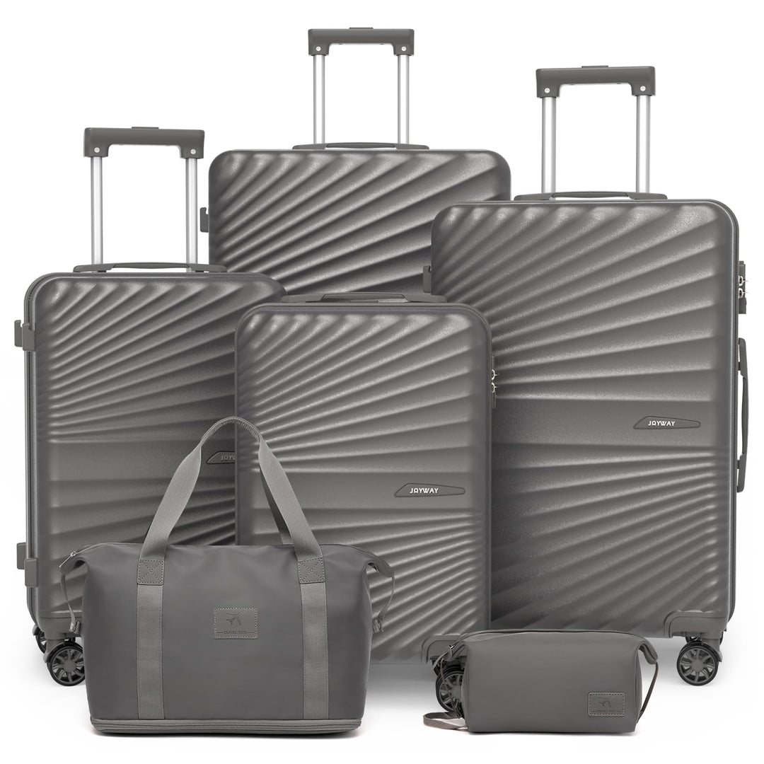 Joyway Kofferset 6tlg Hartschale Leicht mit 4 Rollen und TSA-Schloss Der Gepäcksets Enthält 1 Multif