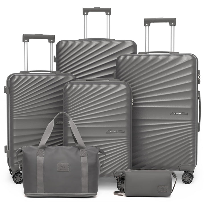 Joyway Kofferset 6tlg Hartschale Leicht mit 4 Rollen und TSA-Schloss Der Gepäcksets Enthält 1 Multif