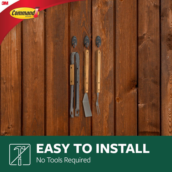 Command Outdoor Terrace Hook, Medium, Slate, 2-Hooks (17086S-AWES) by Command 0 Modern, Medium Conte