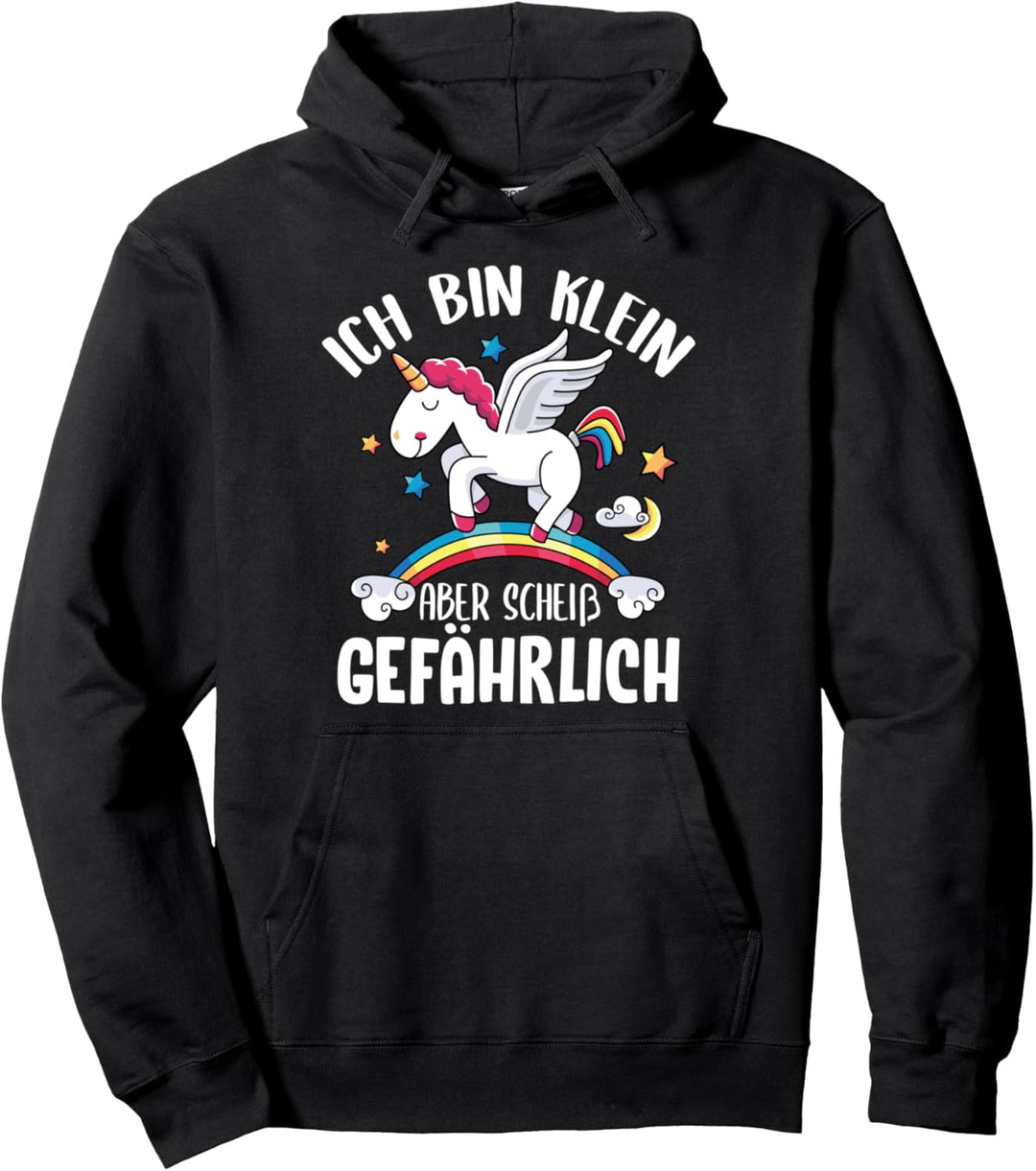 Ich bin Klein Aber Scheiss Gefährlich Einhorn Lustiges Pullover Hoodie