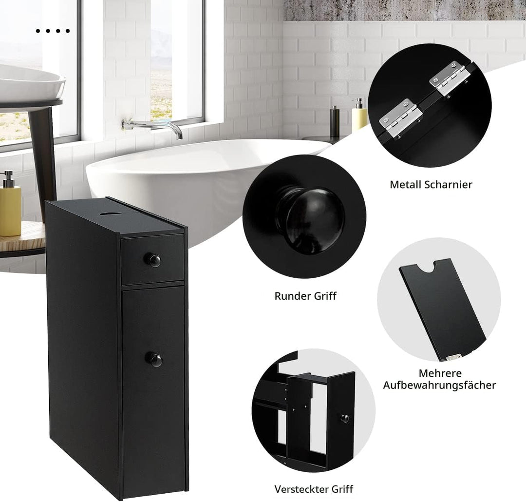 GIANTEX Nischenschrank Nischenregal, Badezimmerschrank Schubladenschrank mit 2 Schubladen, Seitensch