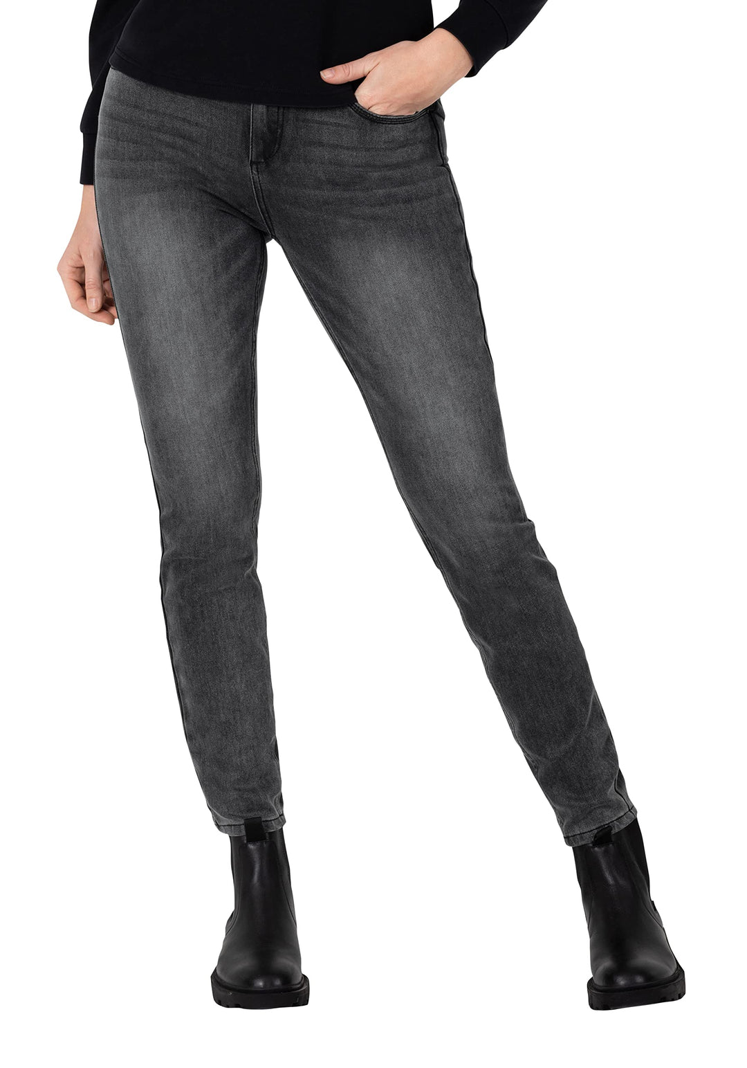Timezone Damen Tight Aleenatz Womenshape Jeans 25W / 28L Vulcano Grey Wash, 25W / 28L Vulcano Grey W