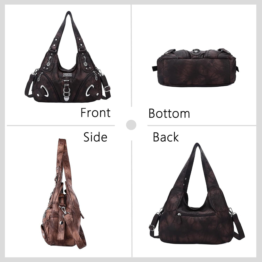 Angel Kiss Damen Schultertasche Hobo Tasche Umhängetaschen Schlusstaschen Henkeltaschen weiches PU L