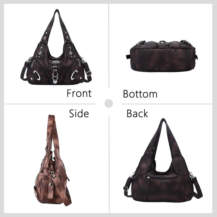 Angel Kiss Damen Schultertasche Hobo Tasche Umhängetaschen Schlusstaschen Henkeltaschen weiches PU L