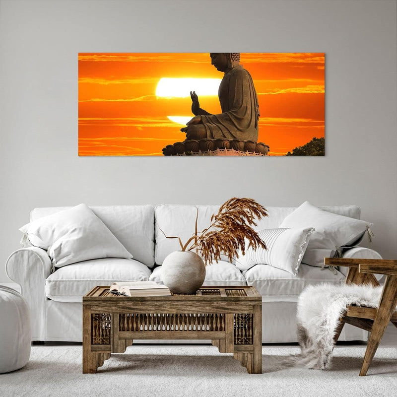 Wandbilder Dekoration Wohnzimmer tempel buddha Panorama Bilder auf Leinwand 120x50cm Leinwandbild mi