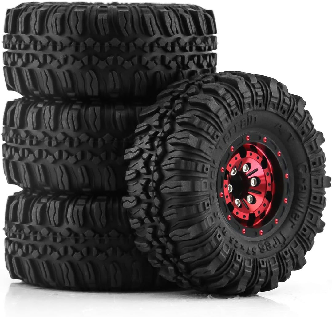 KEEDA 57mm RC Reifen und Räder, 1,0 Zoll Micro Beadlock Felge für 1/18 TRX4M 1/24 RC Crawler Car Axi