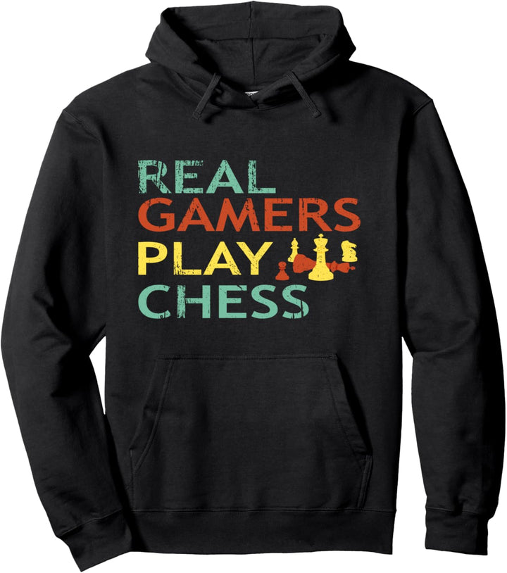 Schach Schachspieler Chess Outfit I Real Gamers Play Chess Pullover Hoodie