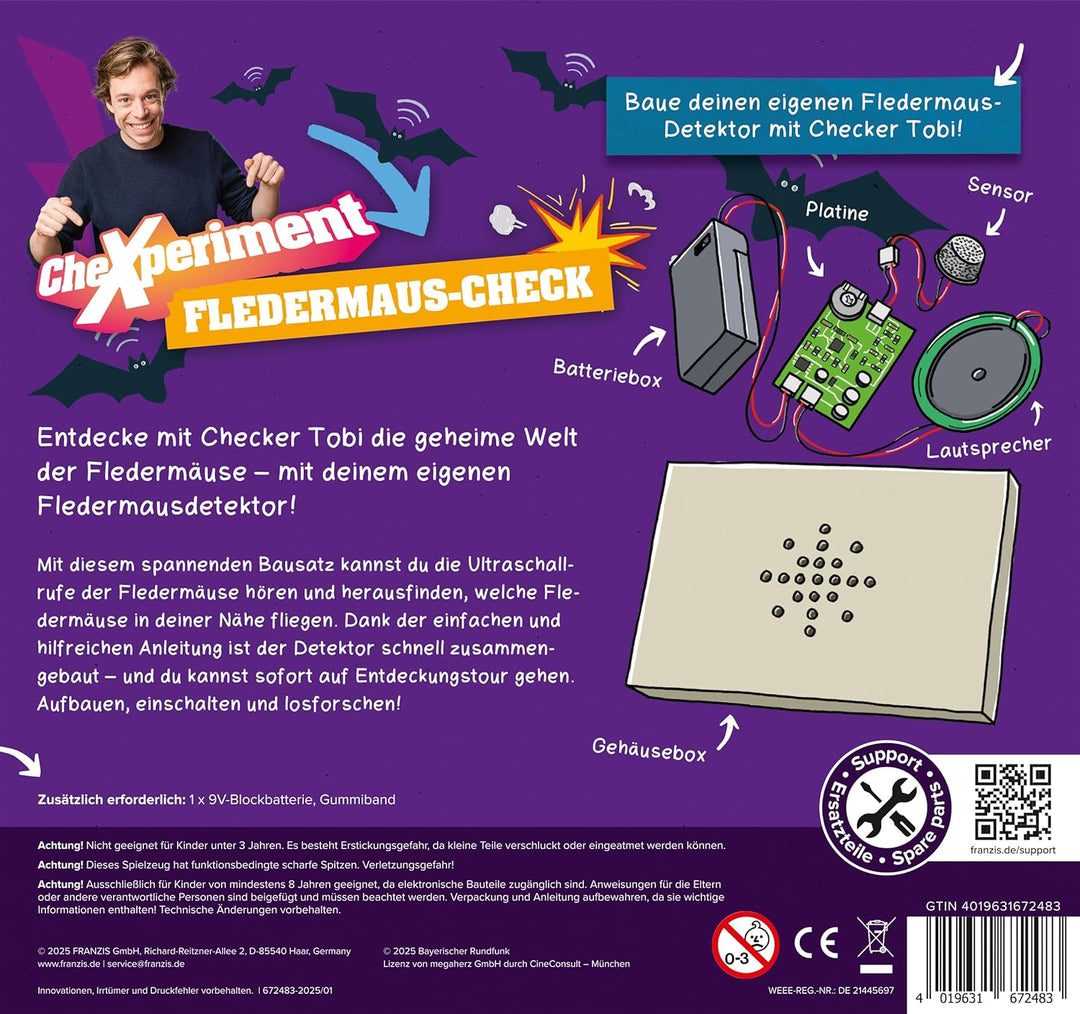 FRANZIS 67248 - CheXperiment - Fledermaus Check - Entdecke mit Checker Tobi die Welt der Fledermäuse