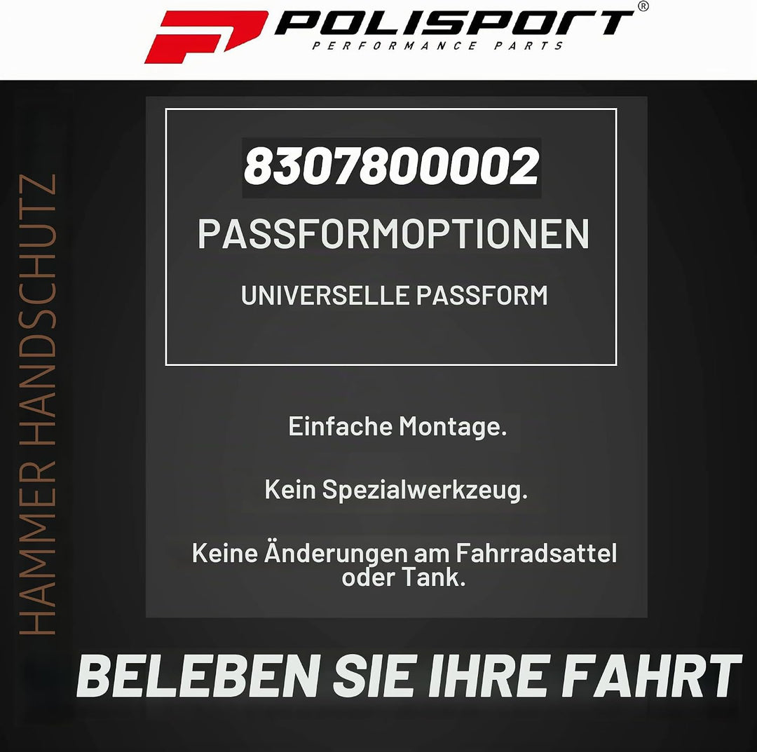 Polisport Hammer Handprotektoren Schwarz - Enduro und MX, Schwarz