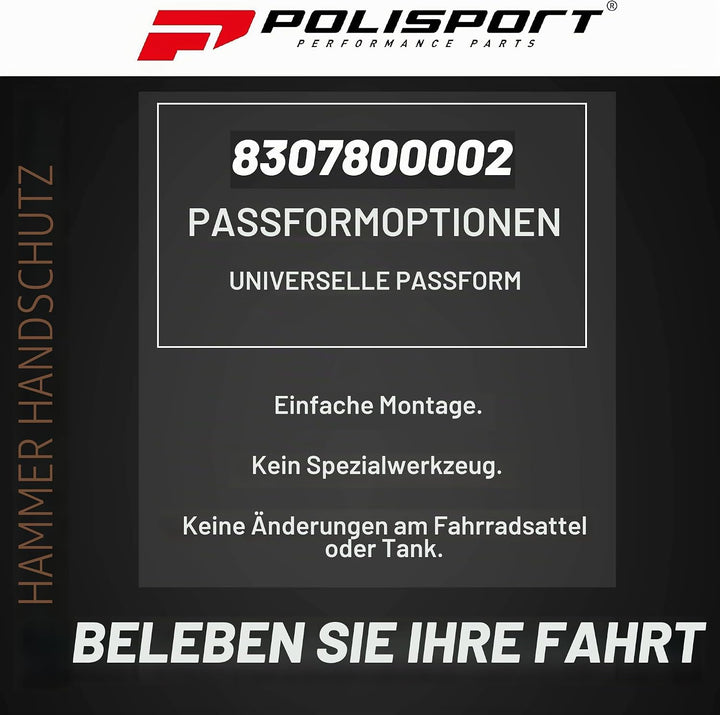 Polisport Hammer Handprotektoren Schwarz - Enduro und MX, Schwarz