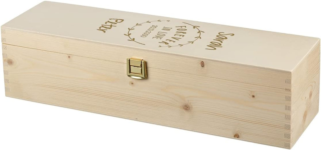 polar-effekt 2-TLG Wein Geschenkidee Hochzeit - personalisierte 1x 0,7 Liter Weinflasche und 1x Echt