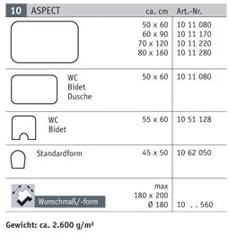 Rhomtuft Badematte Aspect, Farbe: kiesel, Grösse: 60x90cm 60x90 cm, 60x90 cm