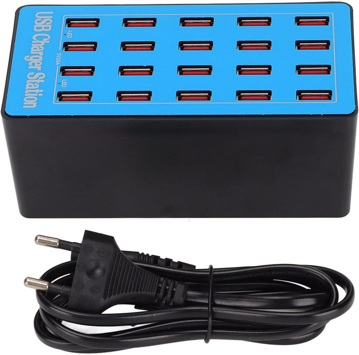 Bewinner USB Ladegerät Mehrfach 20 Ports, 100 W Schnellladegerät 5 V 20 A Schnellladung 20 Anschlüss