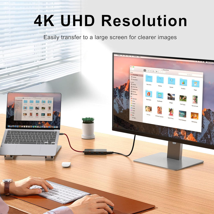 USB C Hub Multiport Adapter, 7 in 1 USB C Laptop Docking Station mit 4K HDMI, 3 Ports USB 3.0, TF/SD