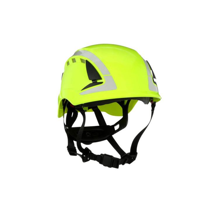 3M SecureFit Schutzhelm, X5014V-CE, neongrün, belüftet, reflektierend, CE Hi-Viz-Grün Belüftet/Refle