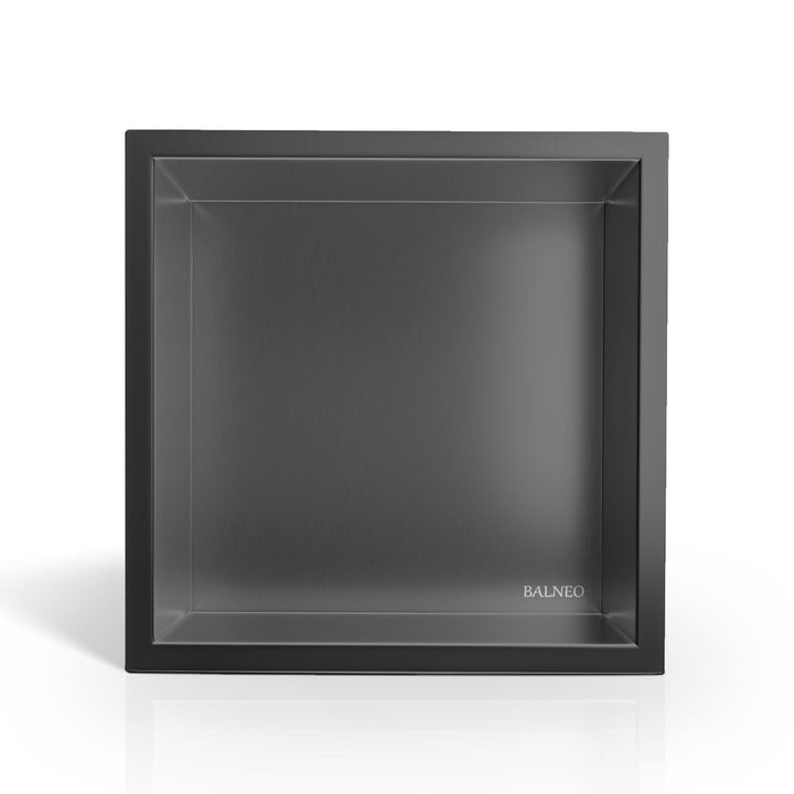 Wandnische Dusche - Wall-Box One Gun Metal - Moderne Duschablage aus Edelstahl - Teflonbeschichtet,