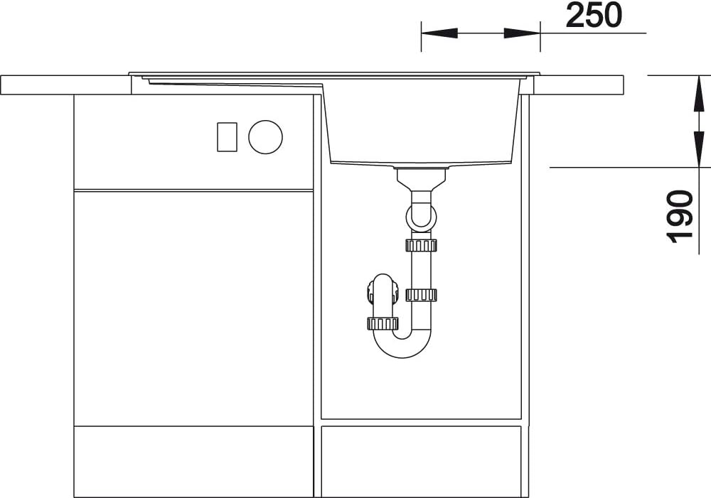 BLANCO 523709 ZENAR 45 S Anthrazit 45 cm Unterschrank - Becken rechts mit Glasschneidbrett, Anthrazi